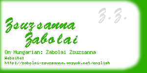 zsuzsanna zabolai business card